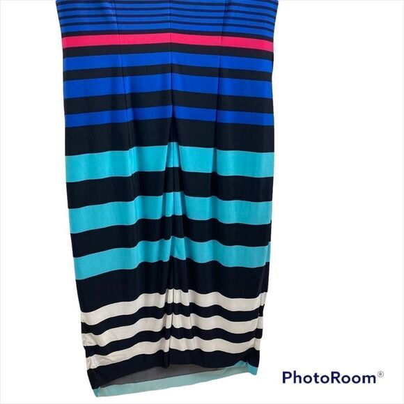 Cache Brand Midi Length Sleeveless‎ High Neck Striped Dress Size Small - Picture 3 of 11